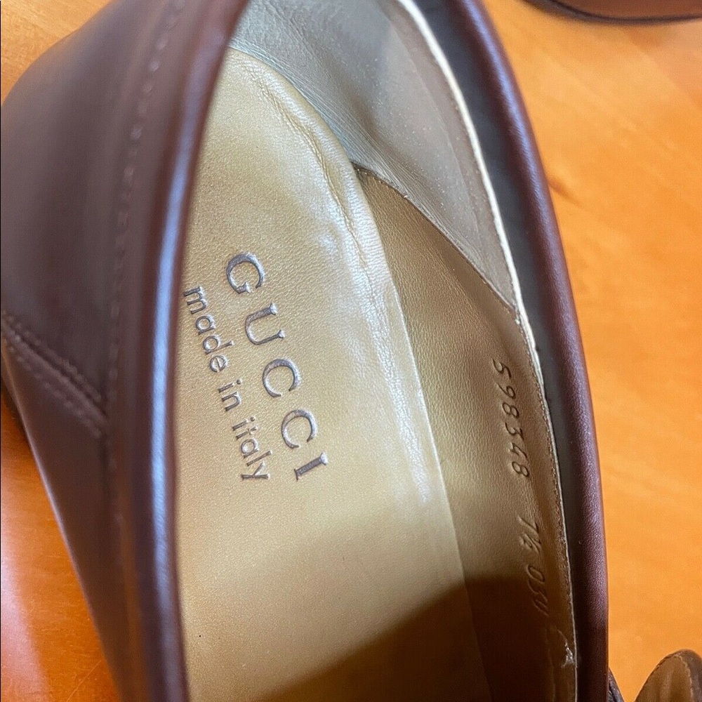 Gucci mens interlocking G brown loafers flats Sz 7.5 US 8 style 598348 - Picture 10 of 10